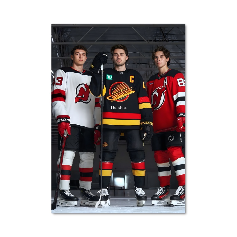 Poster Les Diables en Jeu – affiche Hockey sur glace